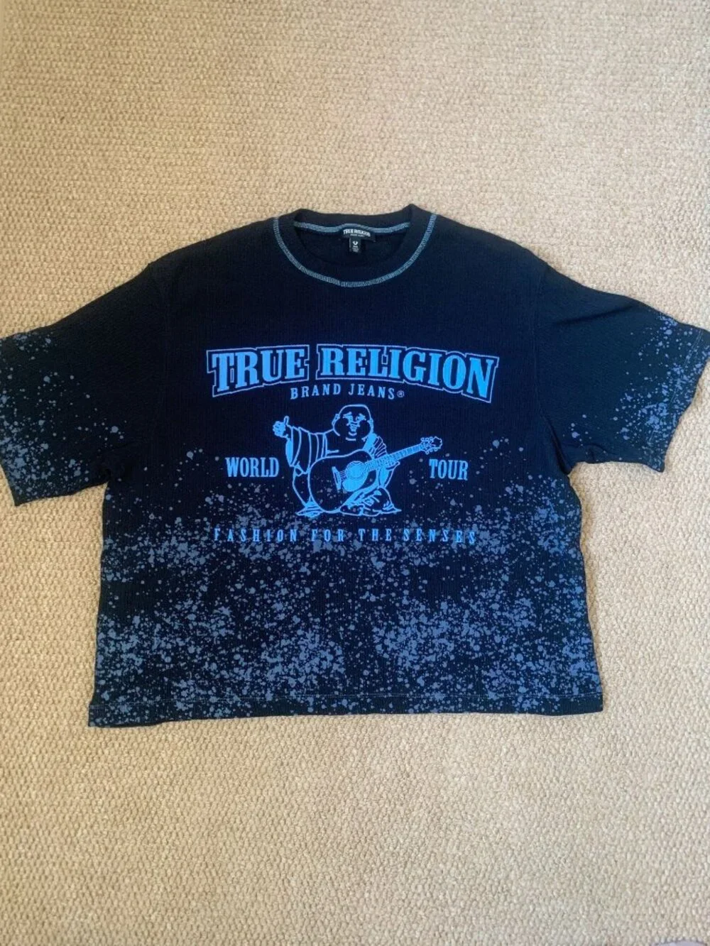 True Religion World Tour Buddha Graphic Oversized Tee M